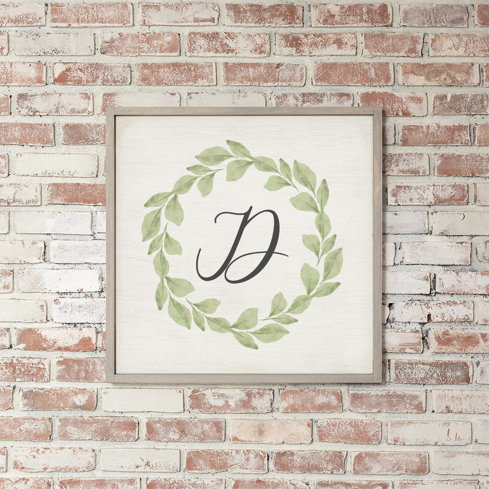 Greenery Initial Personalized Wall Art
