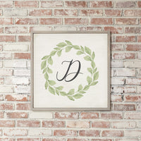 Greenery Initial Personalized Wall Art