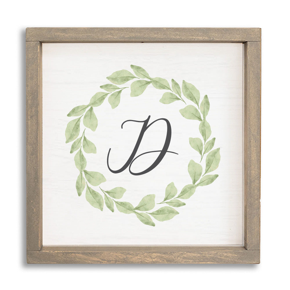 Greenery Initial Personalized Wall Art