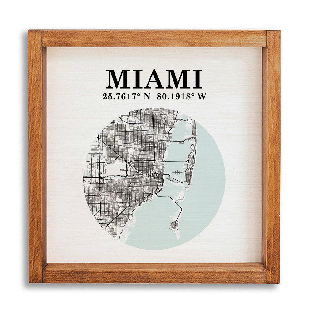 Miami Map Art Wall Art