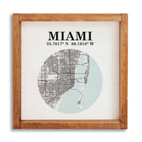 Miami Map Art Wall Art
