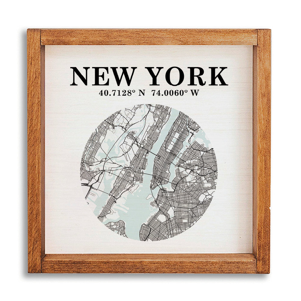 New York Map Art Wall Art