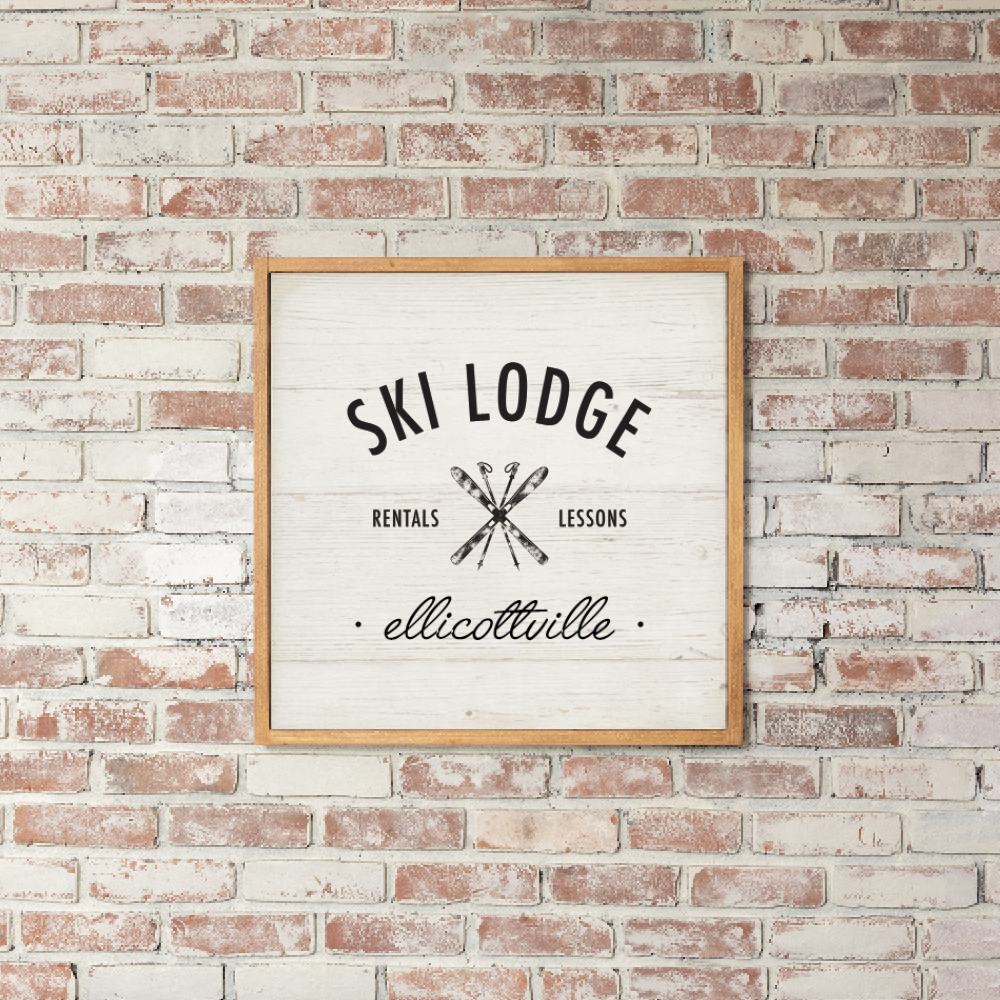 Personalized Ski Lodge Rentals Lessons Wall Art