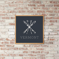 Personalized Navy Blue Ski Wall Art