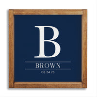 Initial Navy Personalized Wall Art