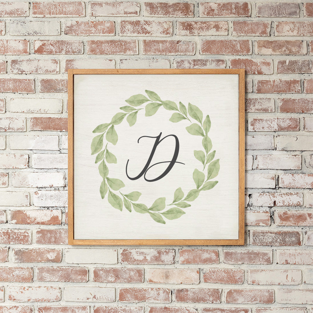 Greenery Initial Personalized Wall Art