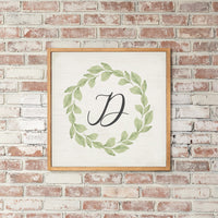 Greenery Initial Personalized Wall Art