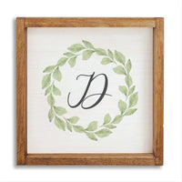 Greenery Initial Personalized Wall Art
