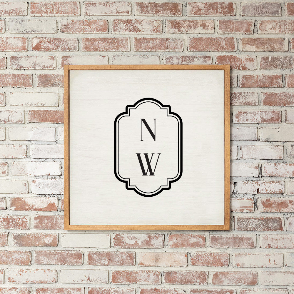 Initials Vertical Personalized Wall Art
