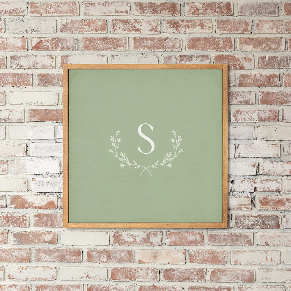 Single Letter Green Personalized Wall Art