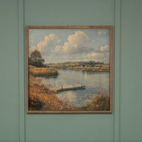 River Dock Landscape Wall Art 24" x 24"