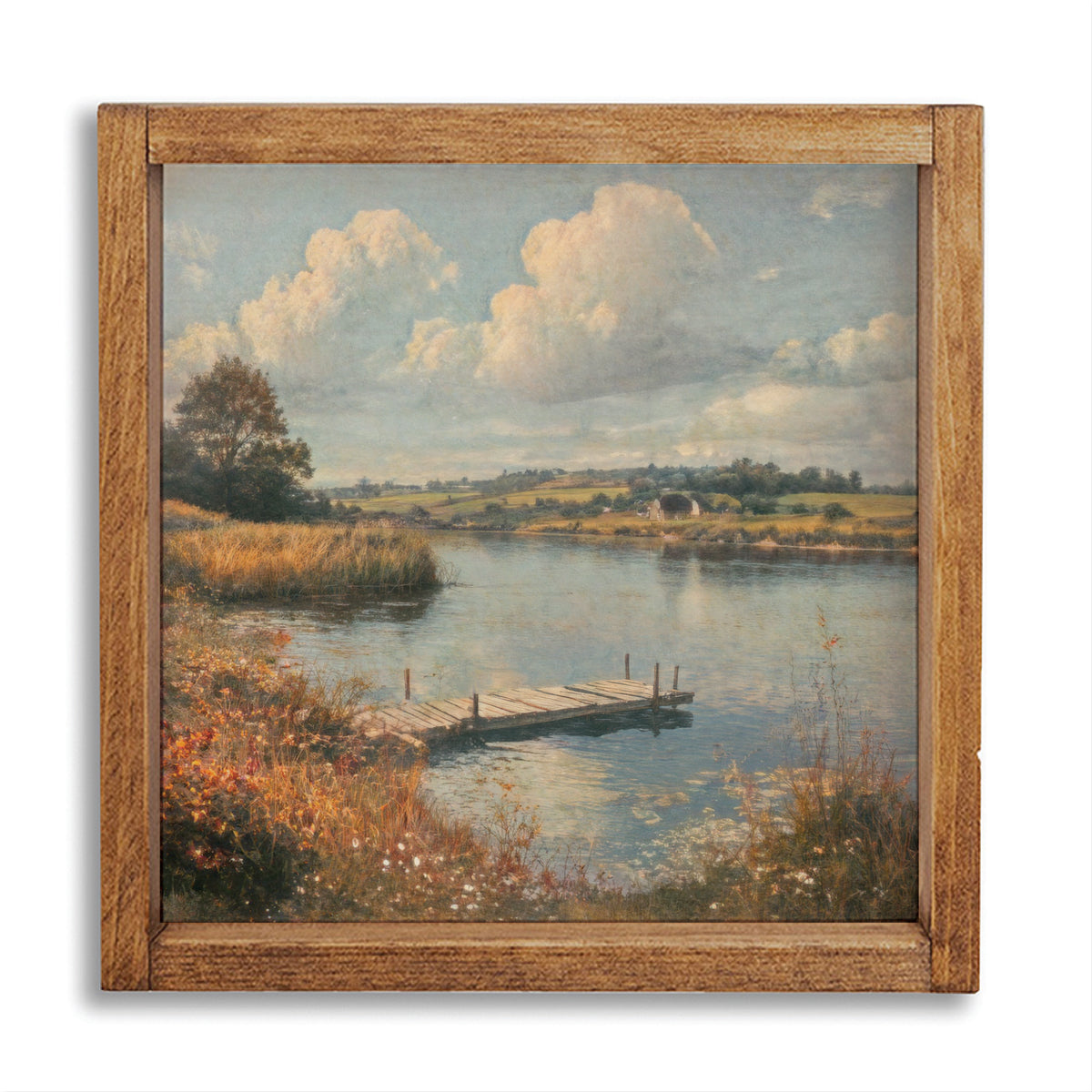 River Dock Landscape Wall Art 24" x 24"