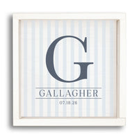 Custom Initial Striped Personalized Wall Art