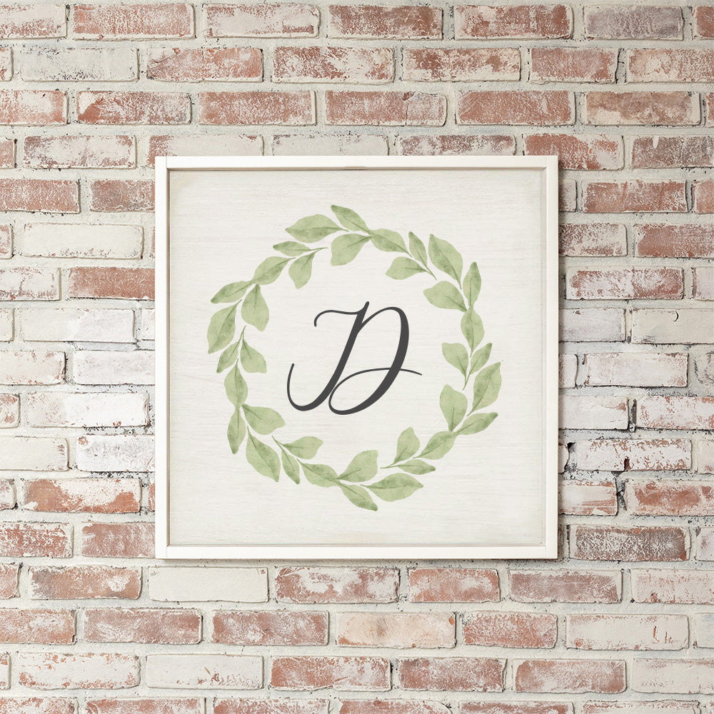 Greenery Initial Personalized Wall Art