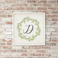 Greenery Initial Personalized Wall Art