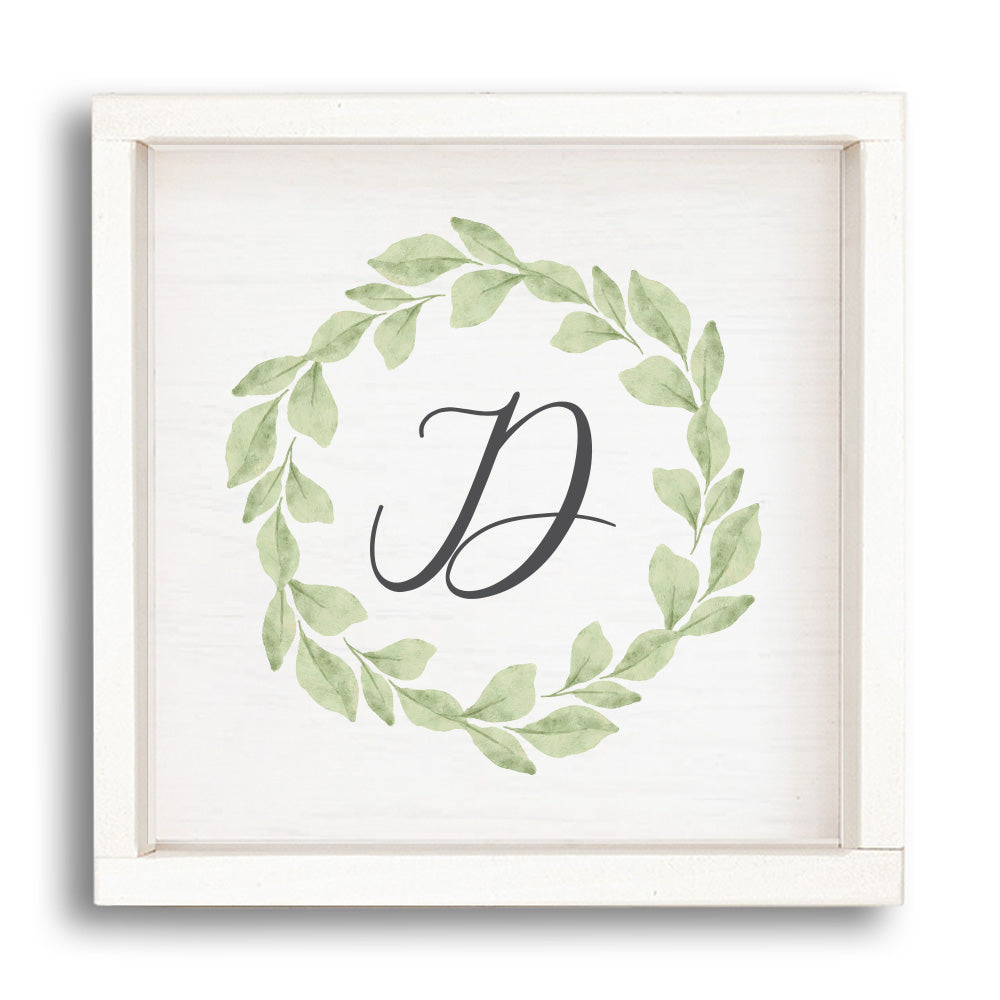 Greenery Initial Personalized Wall Art