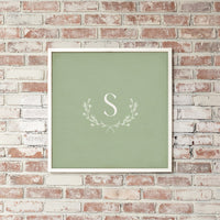 Single Letter Green Personalized Wall Art