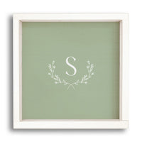 Single Letter Green Personalized Wall Art