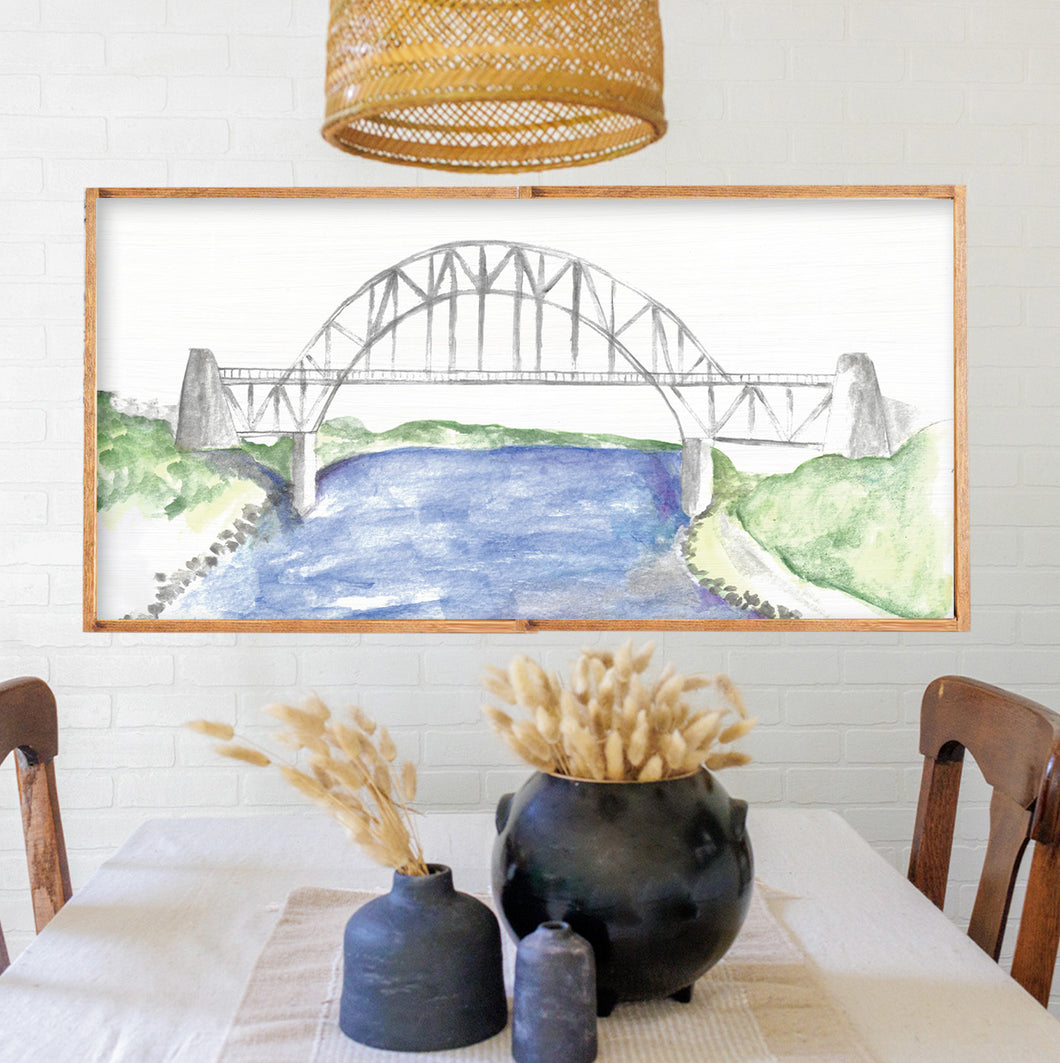 Watercolor Bridge 24” x 48” Wall Art