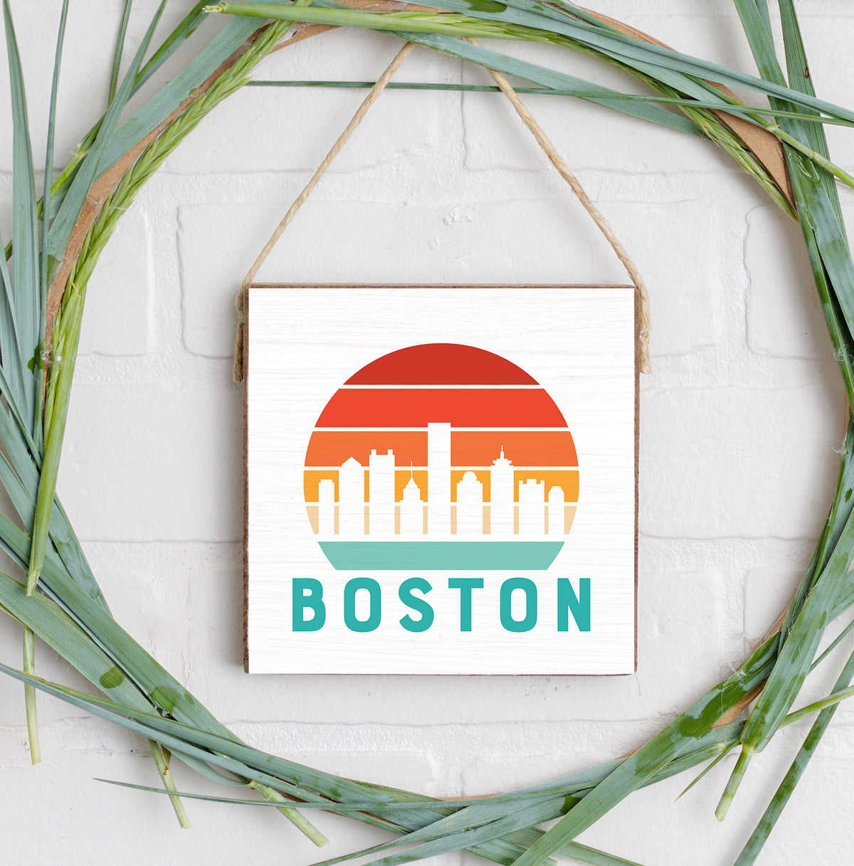 Boston Sunset Twine Sign