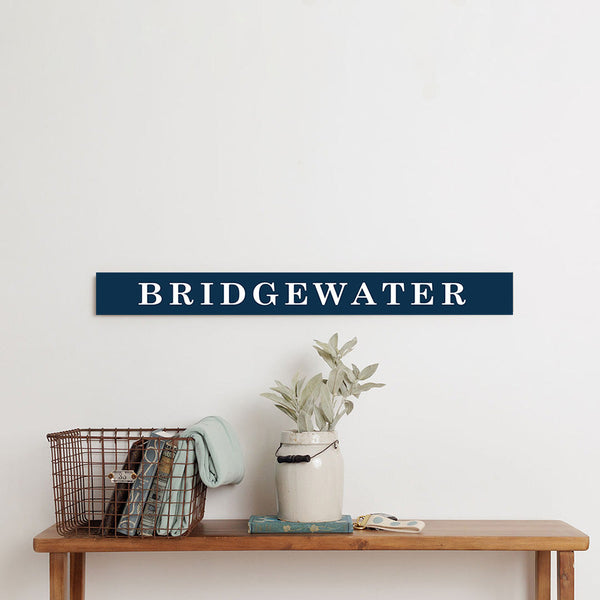 Antique Navy and White Personalized Barn Wood Sign