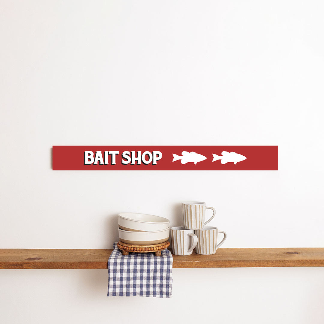 Bait Shop Bass Barnwood Sign