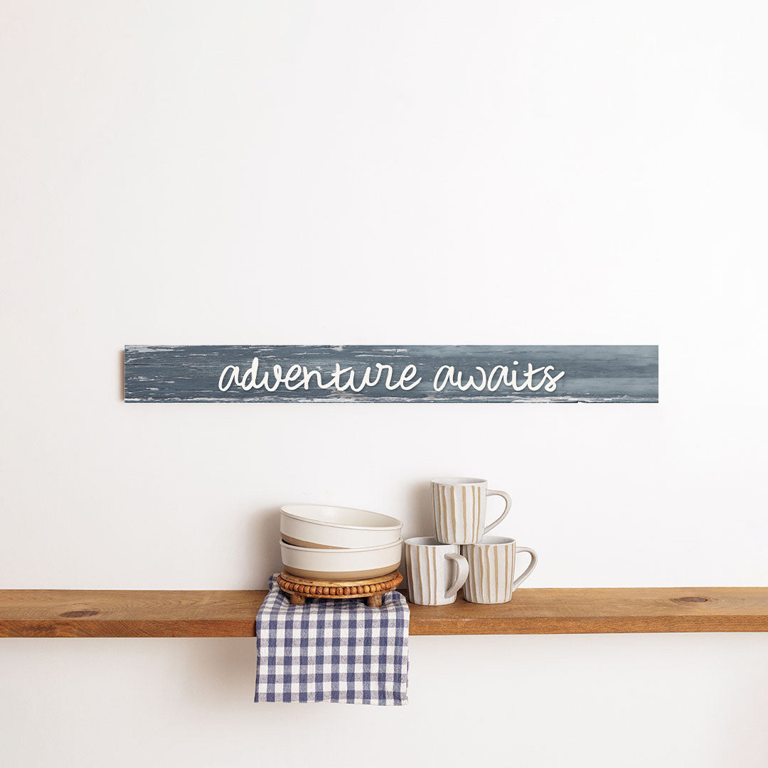 Adventure Awaits Barnwood Sign