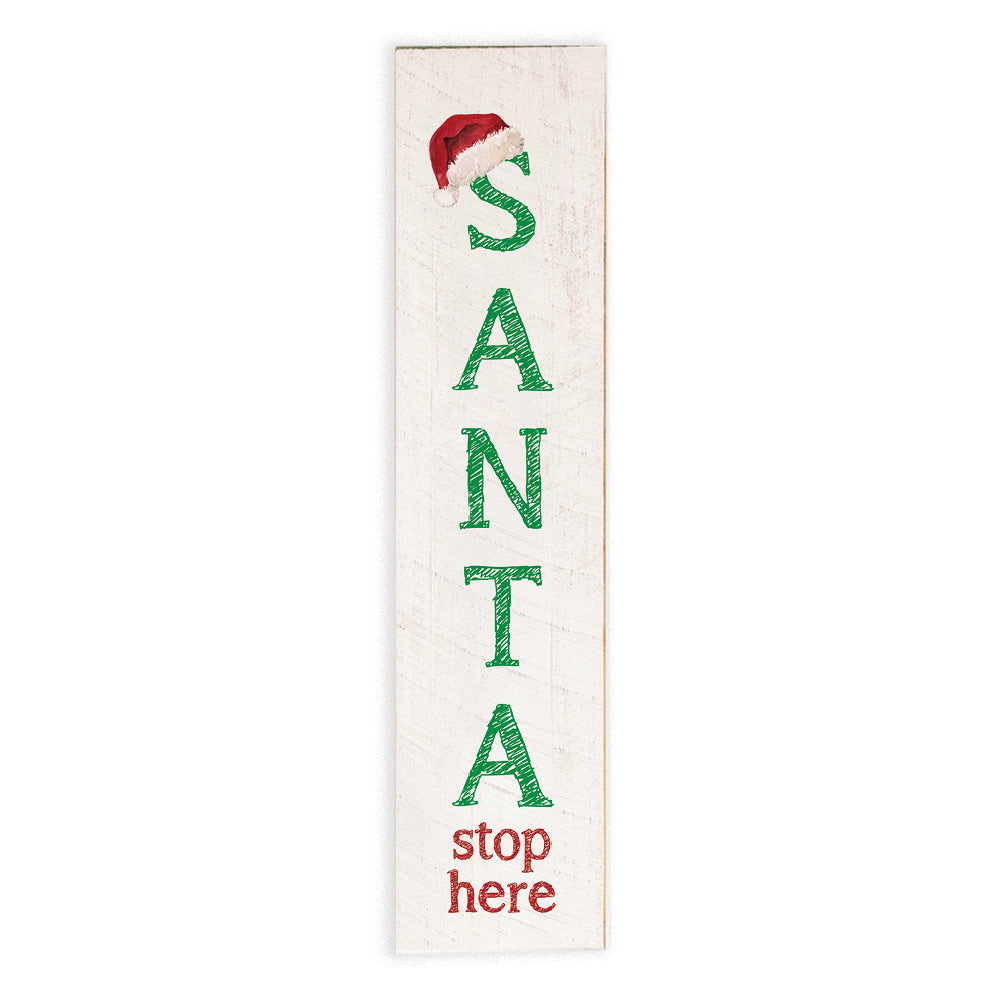 Santa Stop Here Barn Wood Sign
