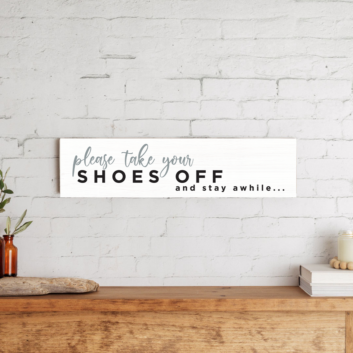 Shoes Off Barn Board