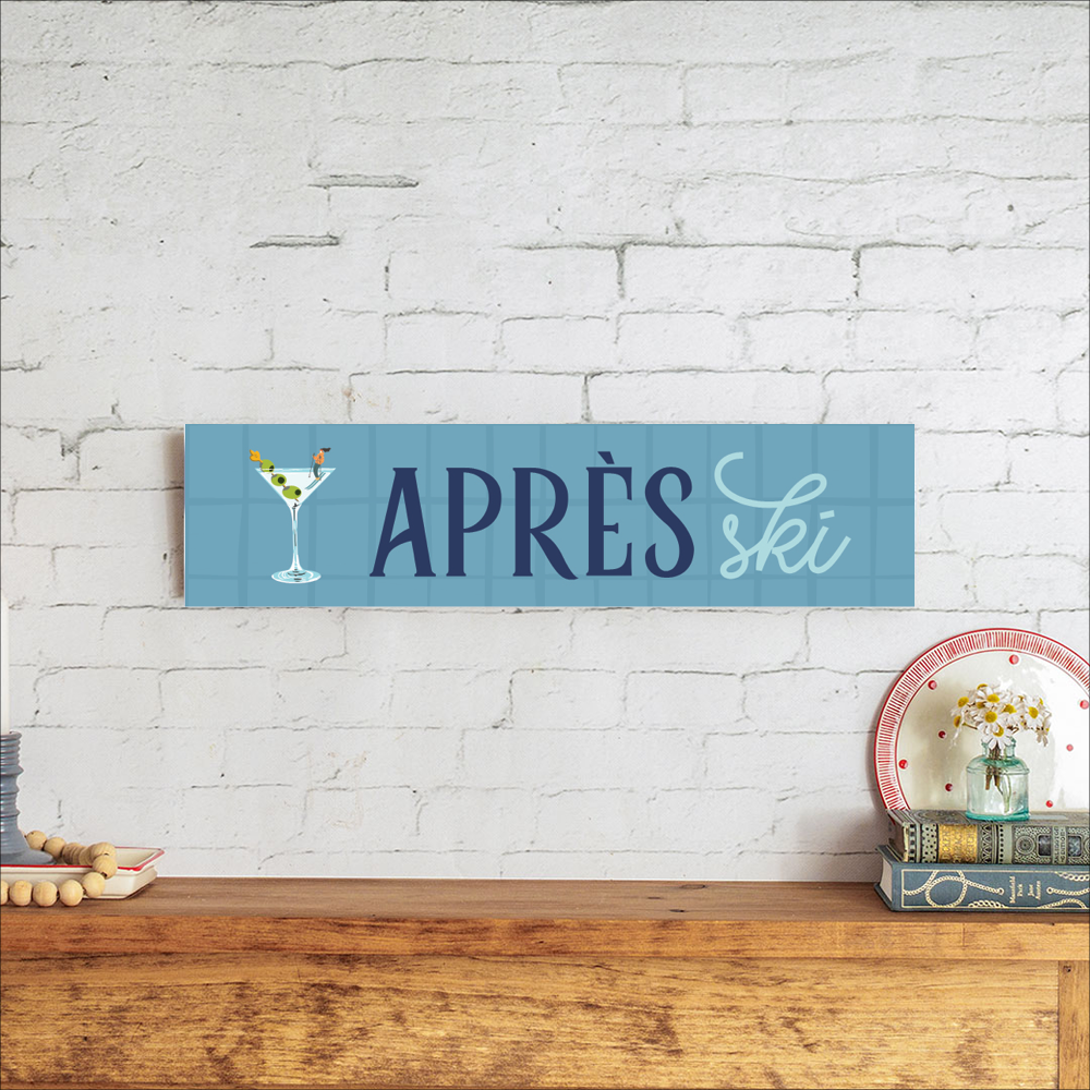 Apres Ski Martini Barnwood Sign