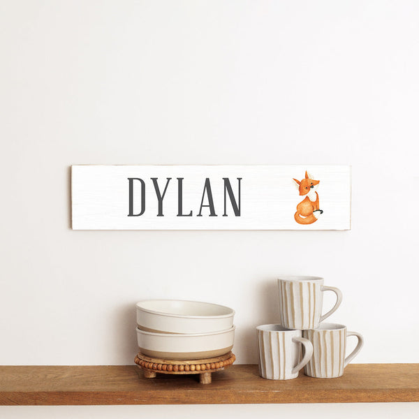 Fox Personalized Barn Wood Sign