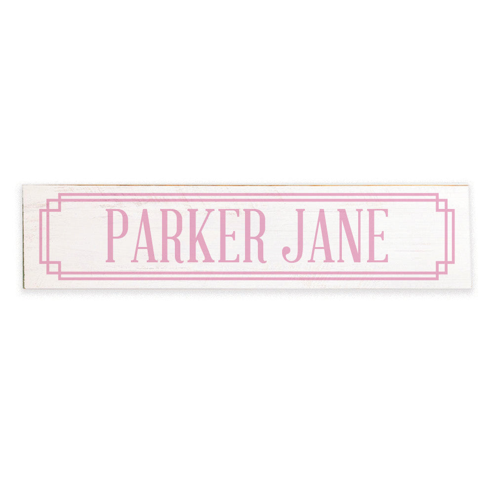 Gingham Pink Personalized Barn Wood Sign