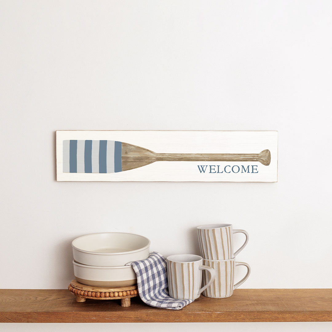 Personalized Striped Oar Barn Wood Sign