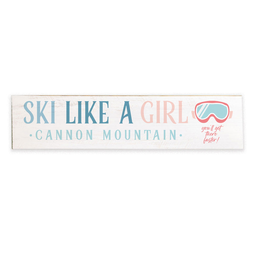 Ski Like A Girl Personalized Barn Wood Sign