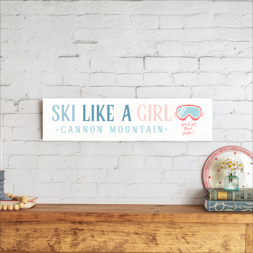 Personalized Ski like a girl Barnwood Sign