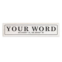 Antique White Coordinates Bordered Personalized Barn Wood Sign
