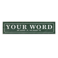 Antique Green Coordinates Bordered Personalized Barn Wood Sign