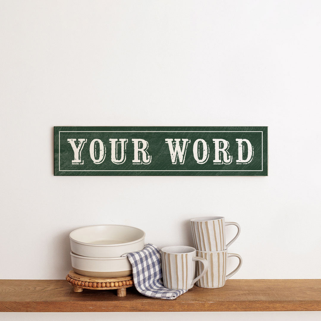 Vintage Green Bordered Personalized Barn Wood Sign