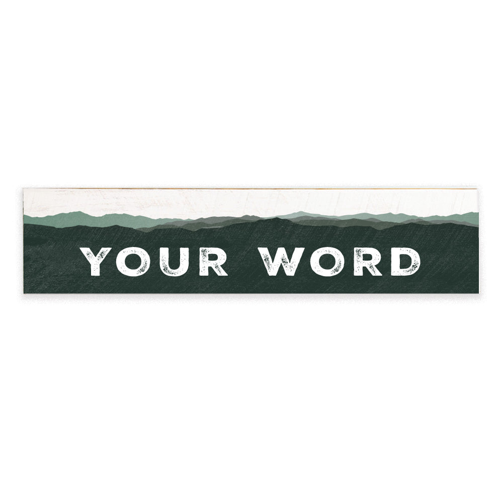Mountains Green Personalized Barn Wood Sign