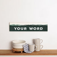Mountains Green Personalized Barn Wood Sign