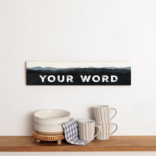 Mountains Black Personalized Barn Wood Sign