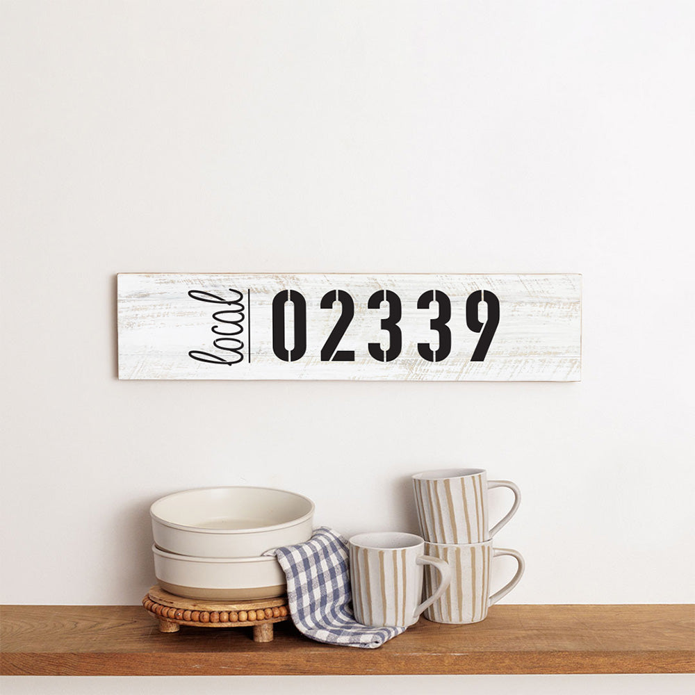 Personalized Local Zip Code Barn Wood Sign