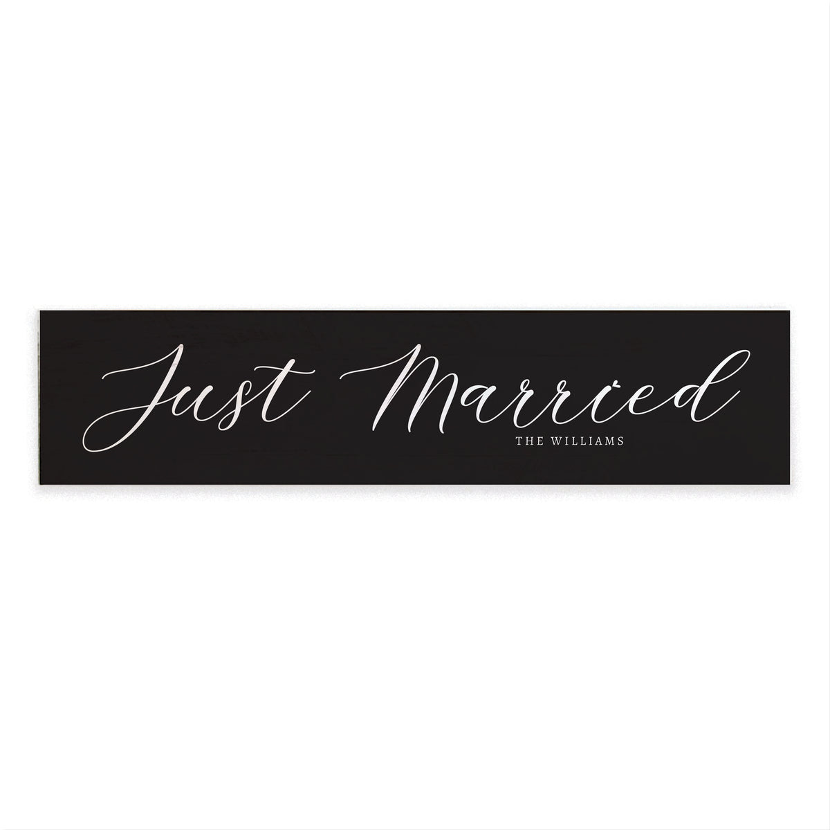 Black Just Married Personalized Barn Wood Sign