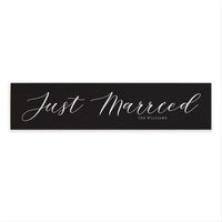 Black Just Married Personalized Barn Wood Sign