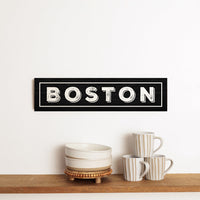Boston Black and White Barnwood Sign