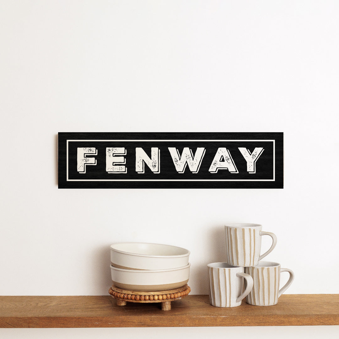 Fenway Black and White Barnwood Sign