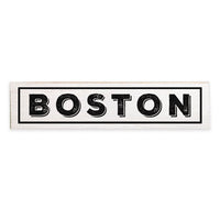 Boston White and Black Barnwood Sign