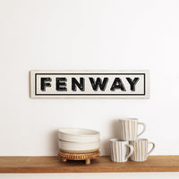 Fenway White and Black Barnwood Sign
