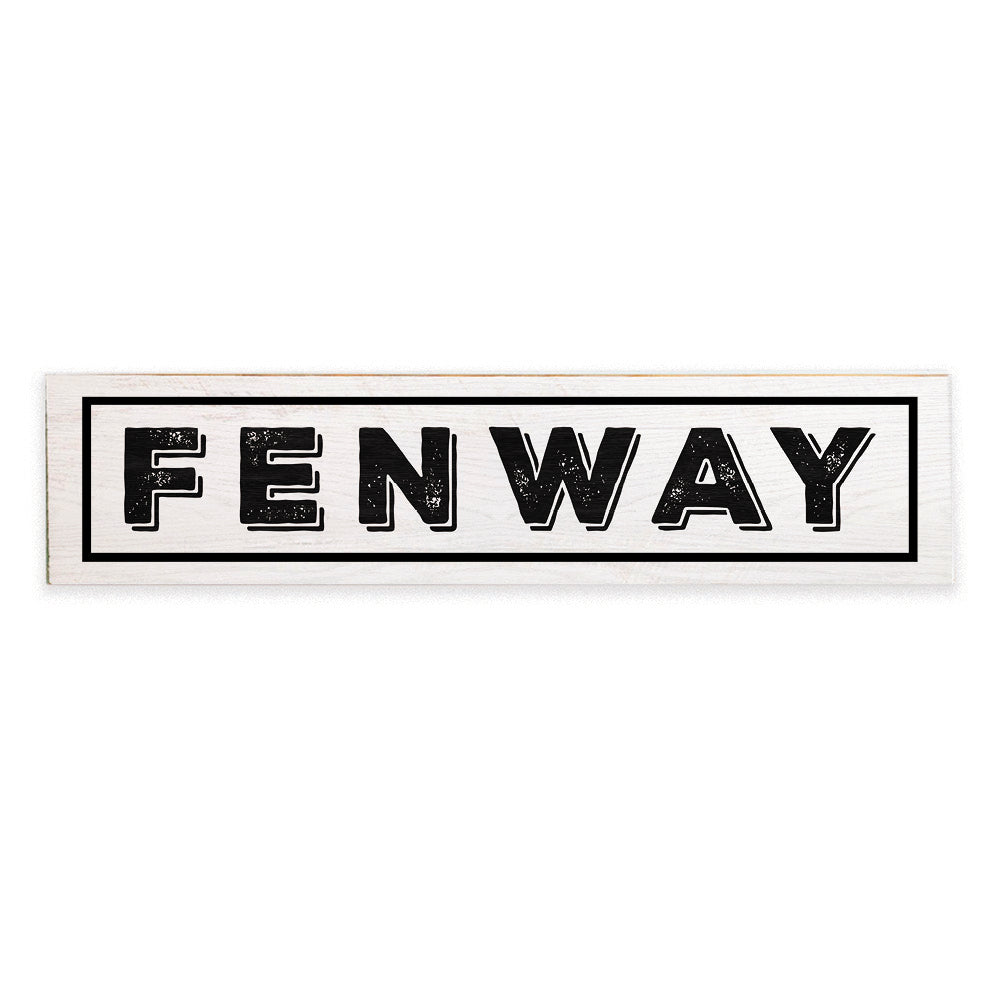 Fenway White and Black Barnwood Sign
