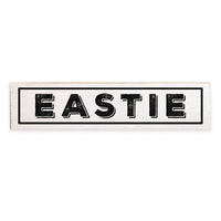 Eastie White and Black Barnwood Sign